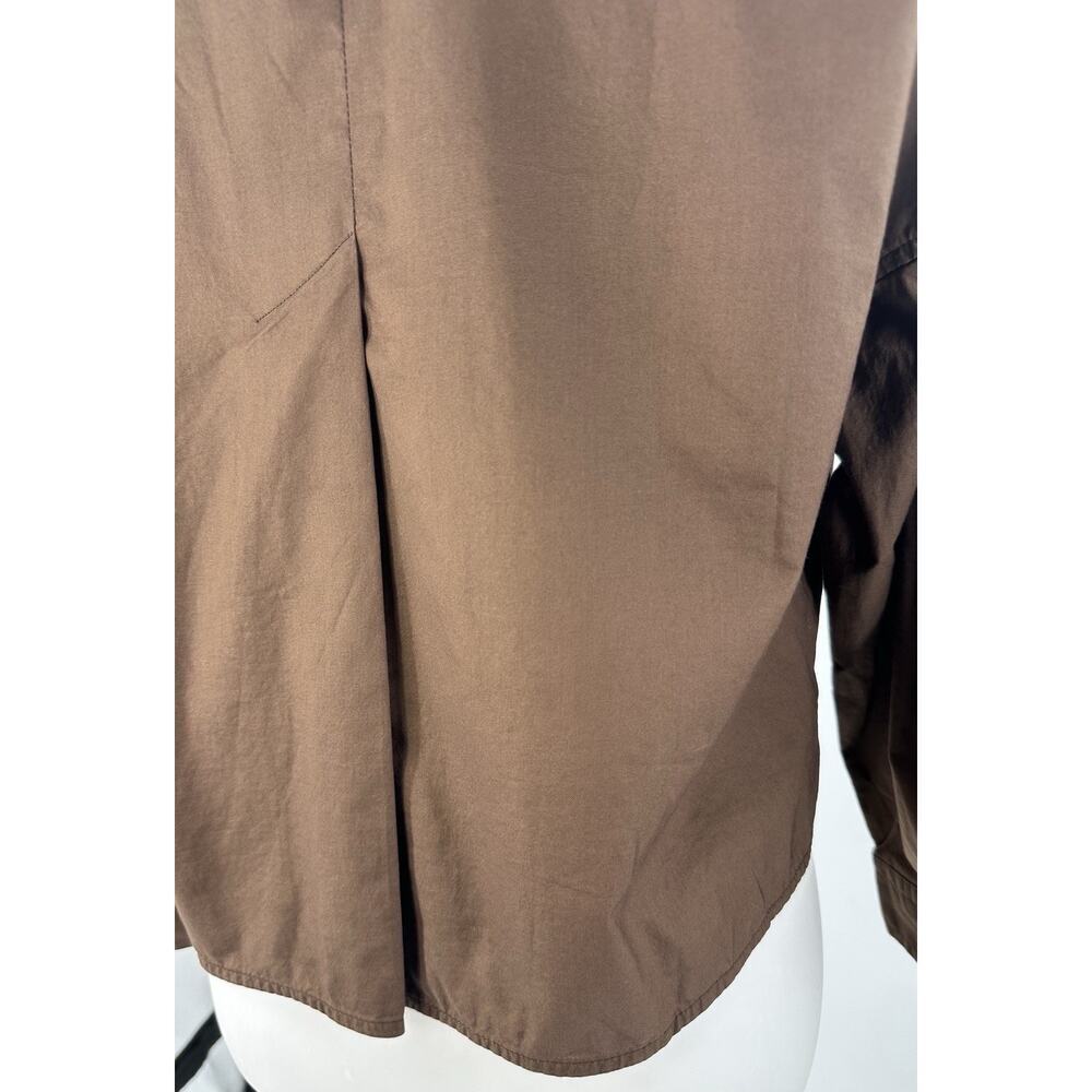 Everlane Boxy Button Front Shirt XS Brown 100% Cotton Oversized Long Sleeve NWT - Picture 5 of 8